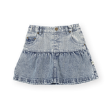 Denim skirt on a white background