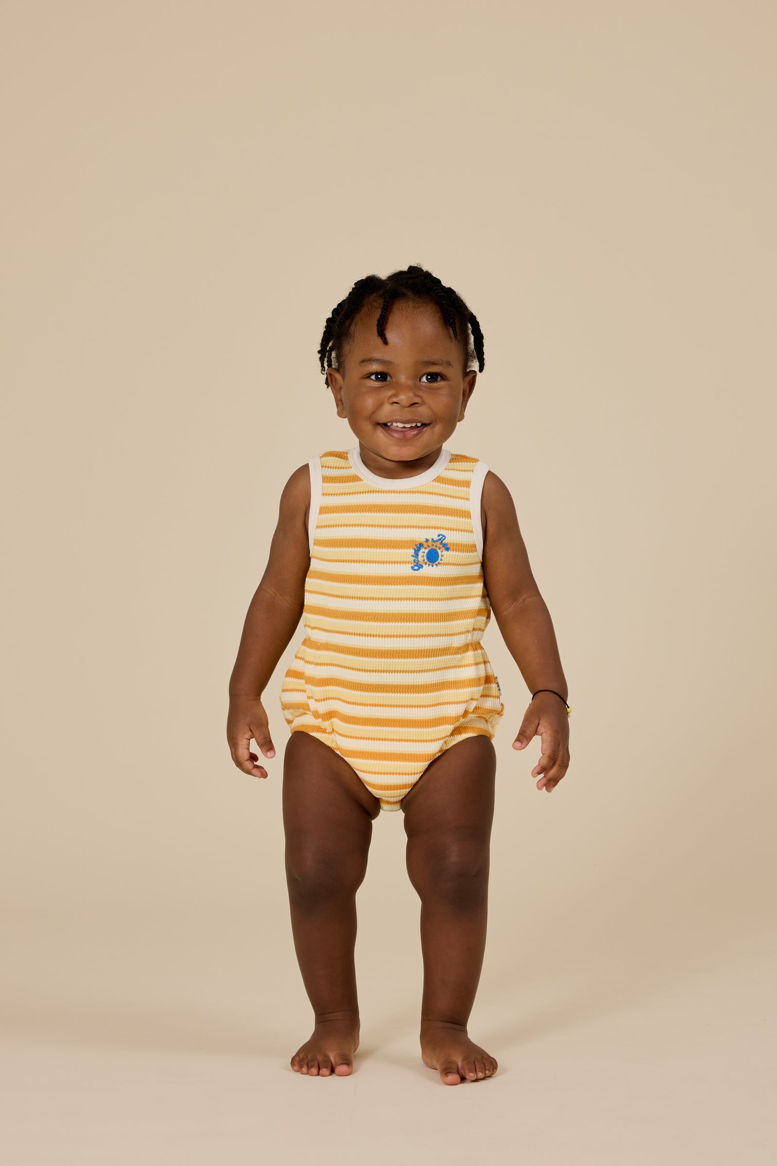 SUNSHINE STRIPE BUBBLE ROMPER