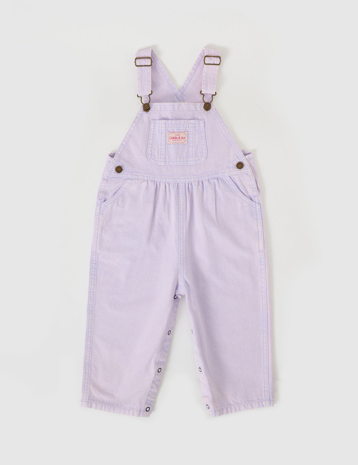 AUSTIN VINTAGE WASHED DENIM OVERALLS - MAUVE