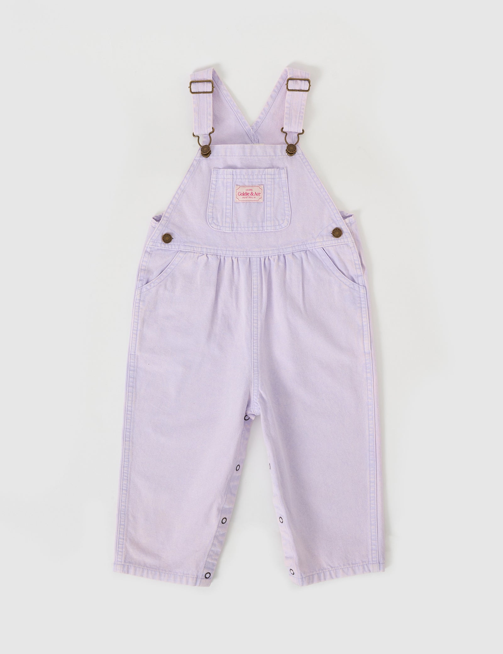 AUSTIN VINTAGE WASHED DENIM OVERALLS - MAUVE