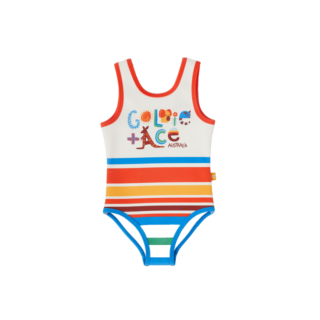 LAND DOWN UNDER STRIPE SCOOP BACK BATHERS