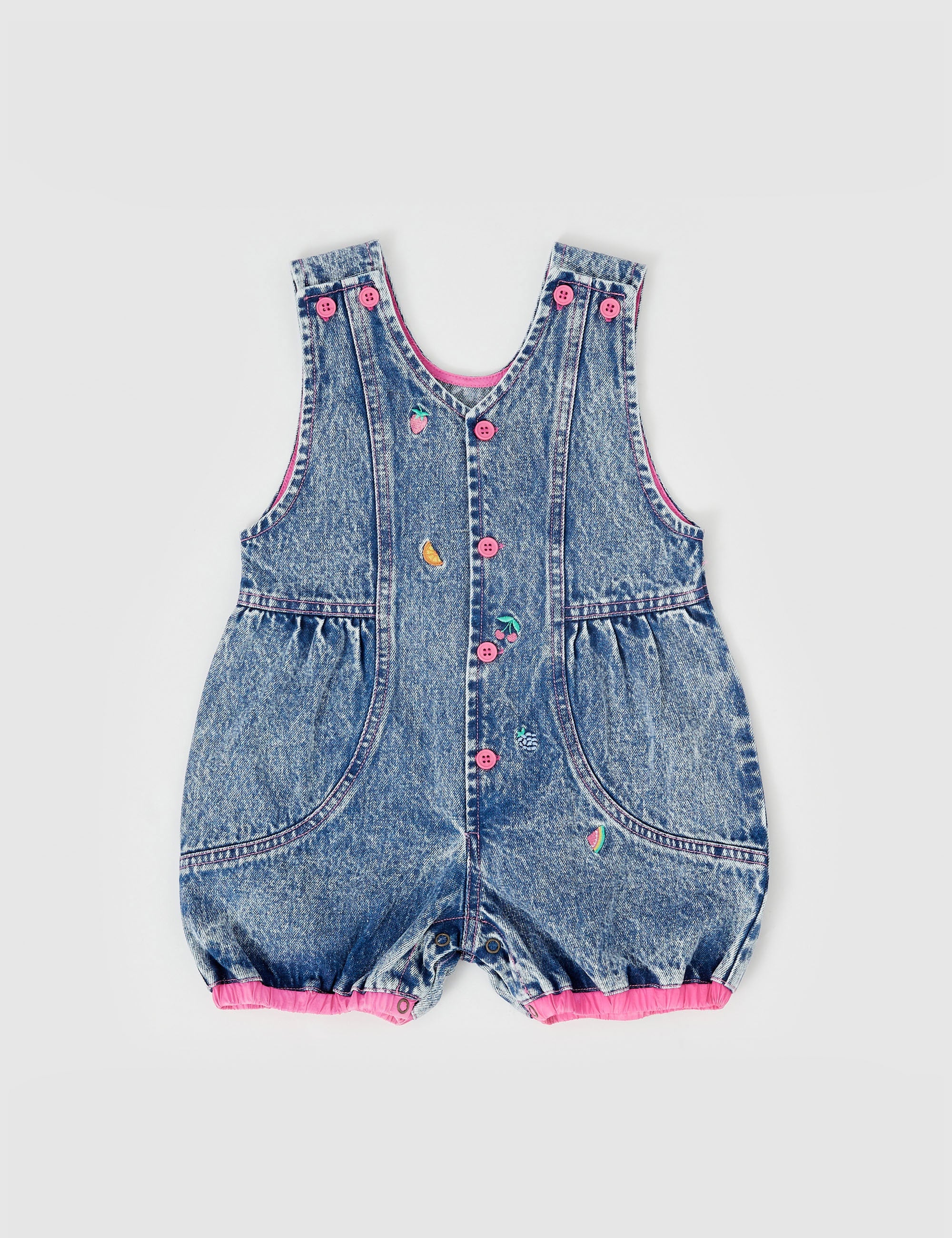 NINA FRUITY DENIM ROMPER