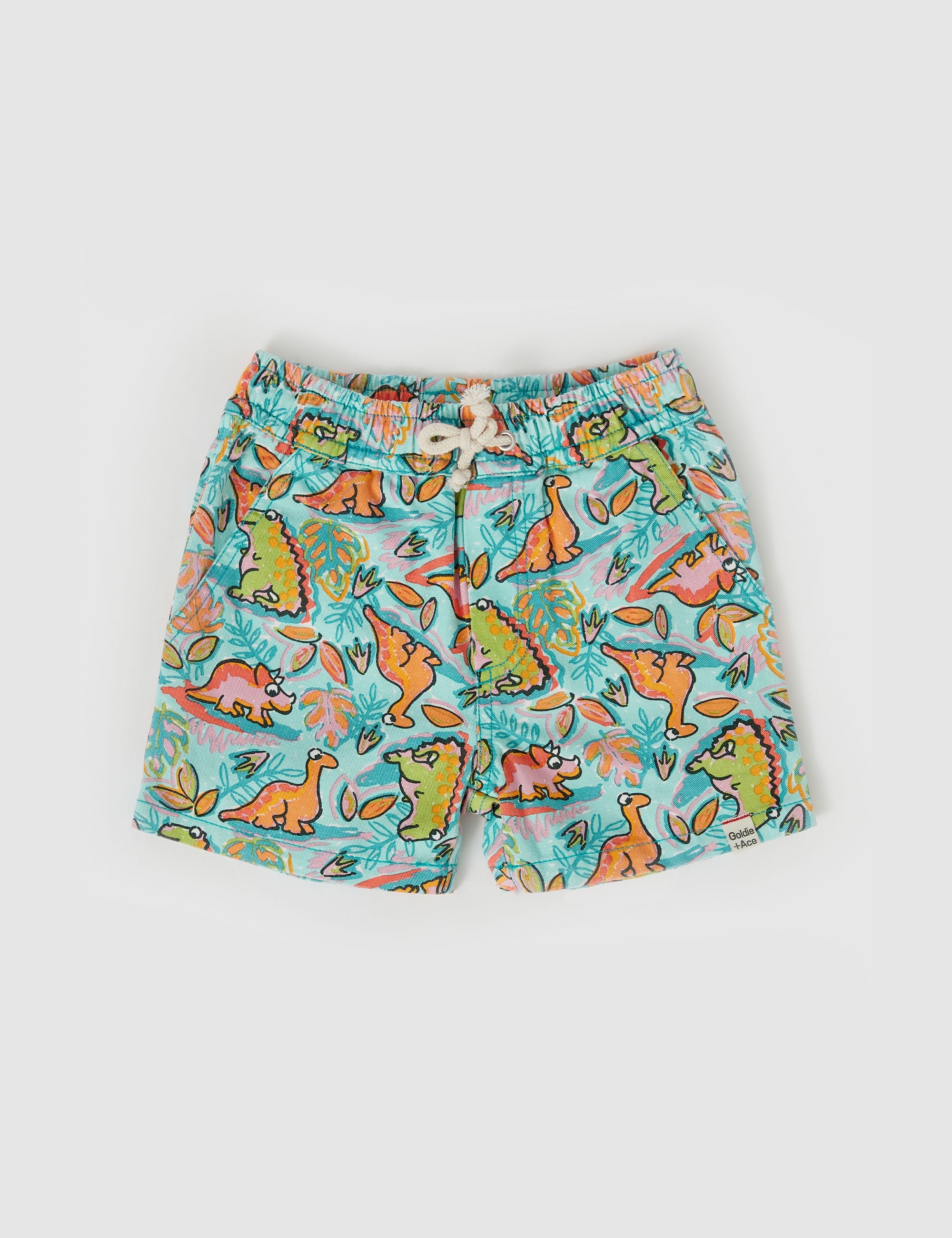 NOAH DINO JUNGLE DENIM SHORTS