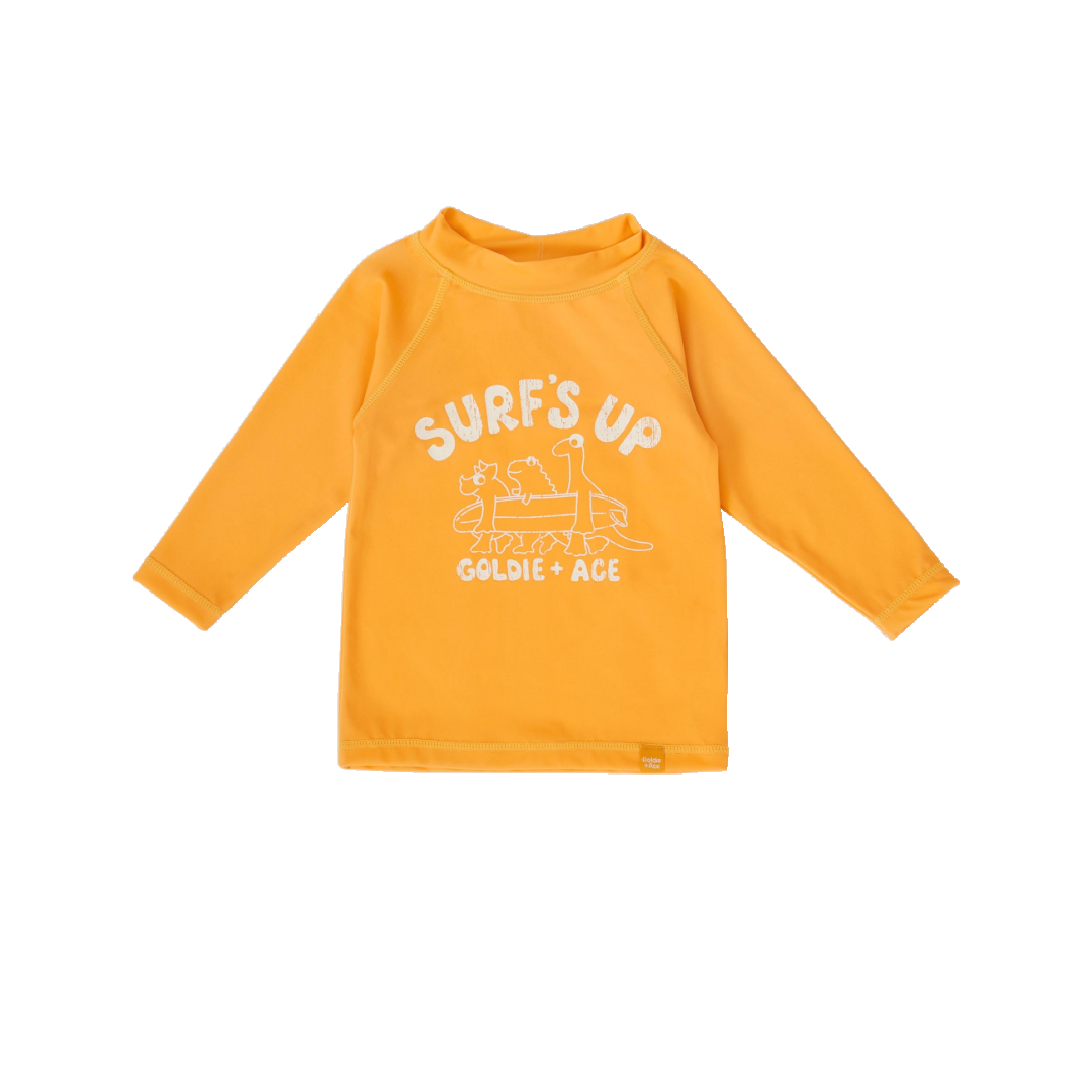SURF&#39;S UP DINO RASHGUARD