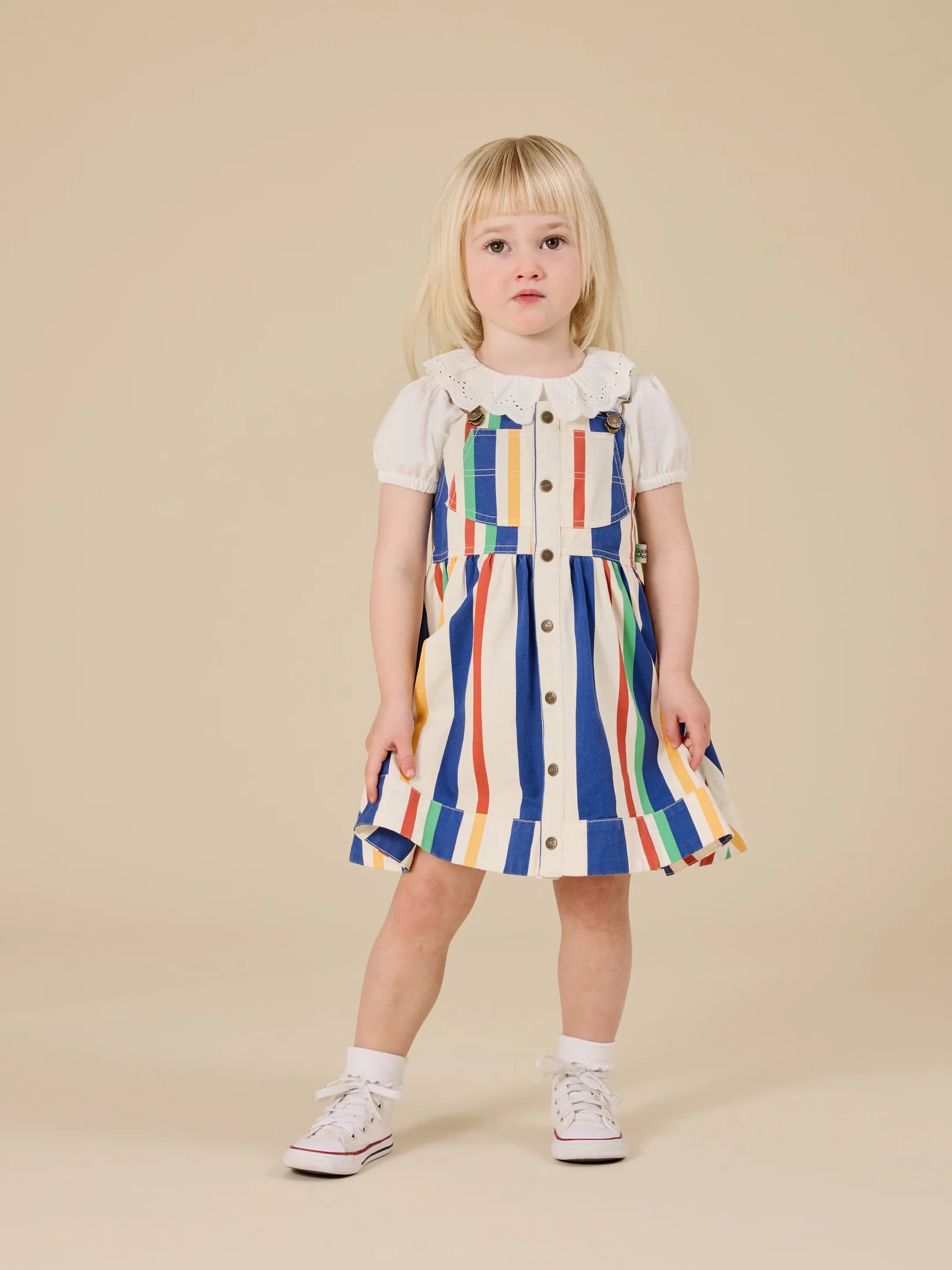 90'S BOLD STRIPE JAMES DENIM POCKET OVERALLS