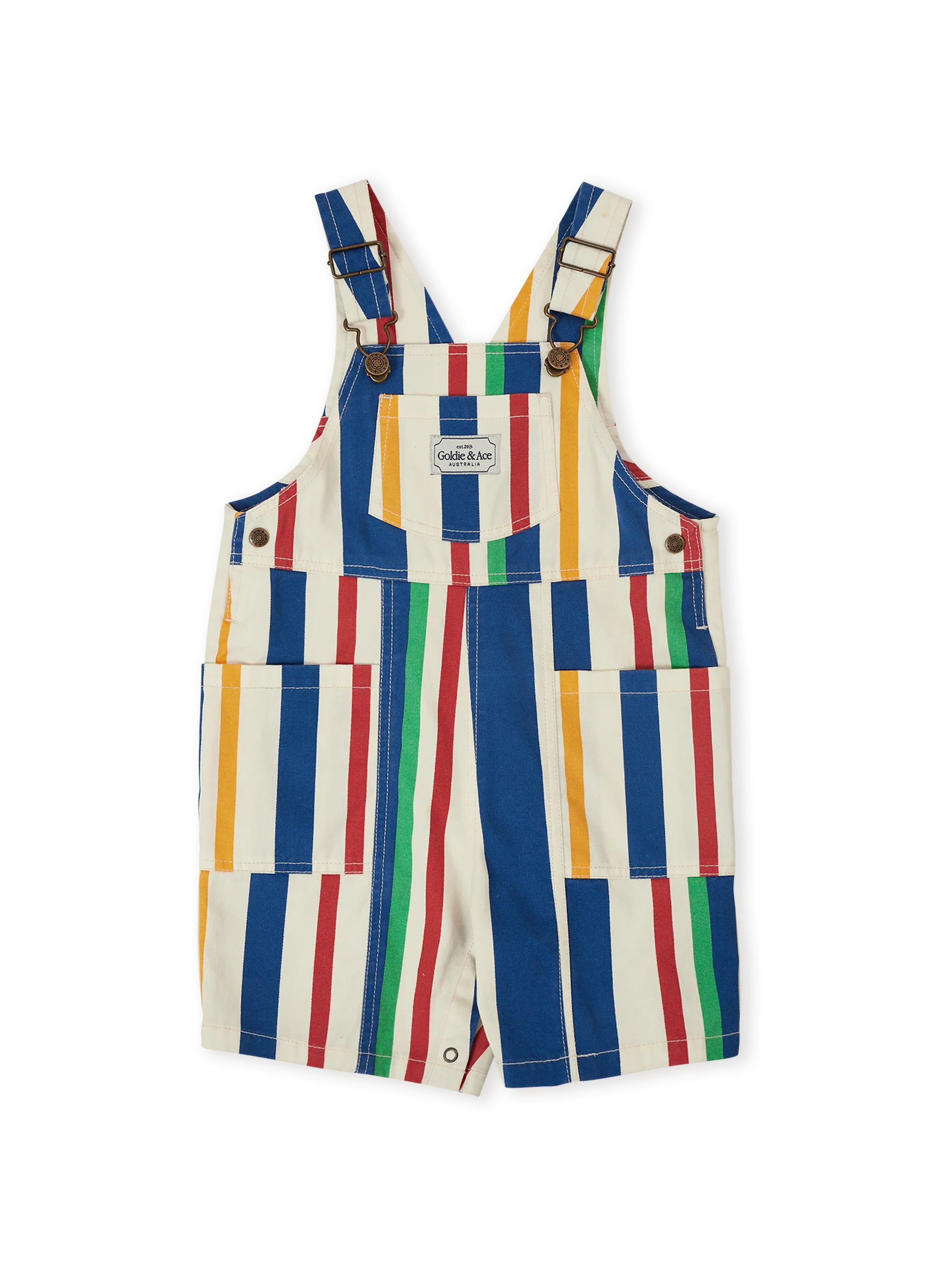 90'S BOLD STRIPE JAMES DENIM POCKET OVERALLS