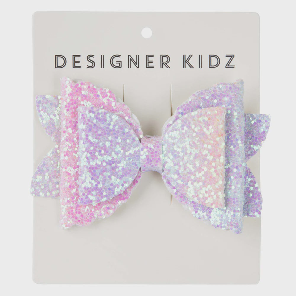 Sparkle Bow Hair Clip - Lavender - One Size