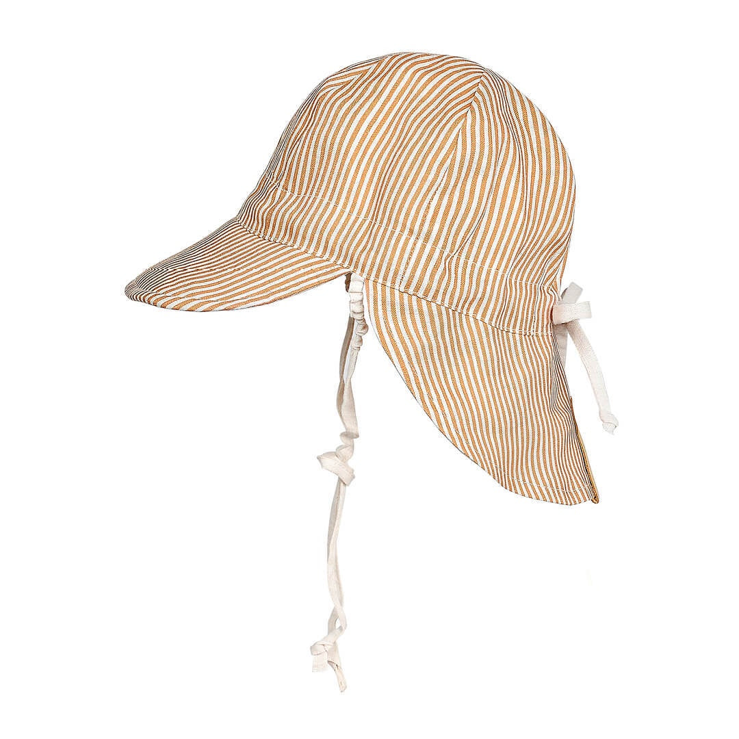 Bedhead | 'Lounger' Baby Reversible Flap Sun Hat - Frankie / Flax