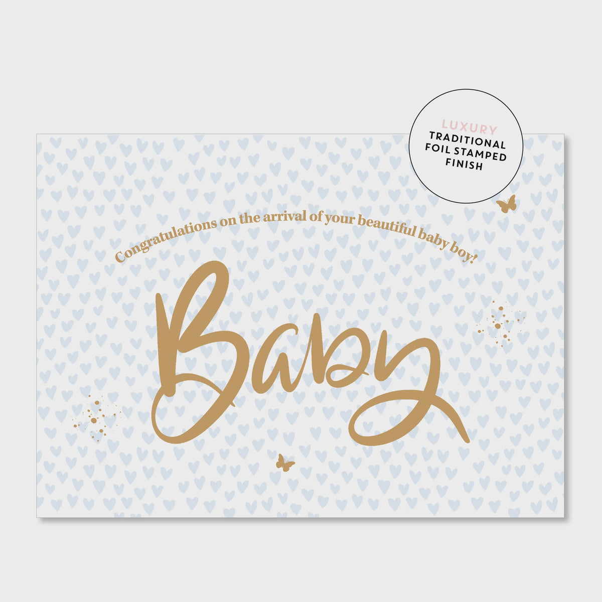 Greeting Card - Baby Hearts - Blue