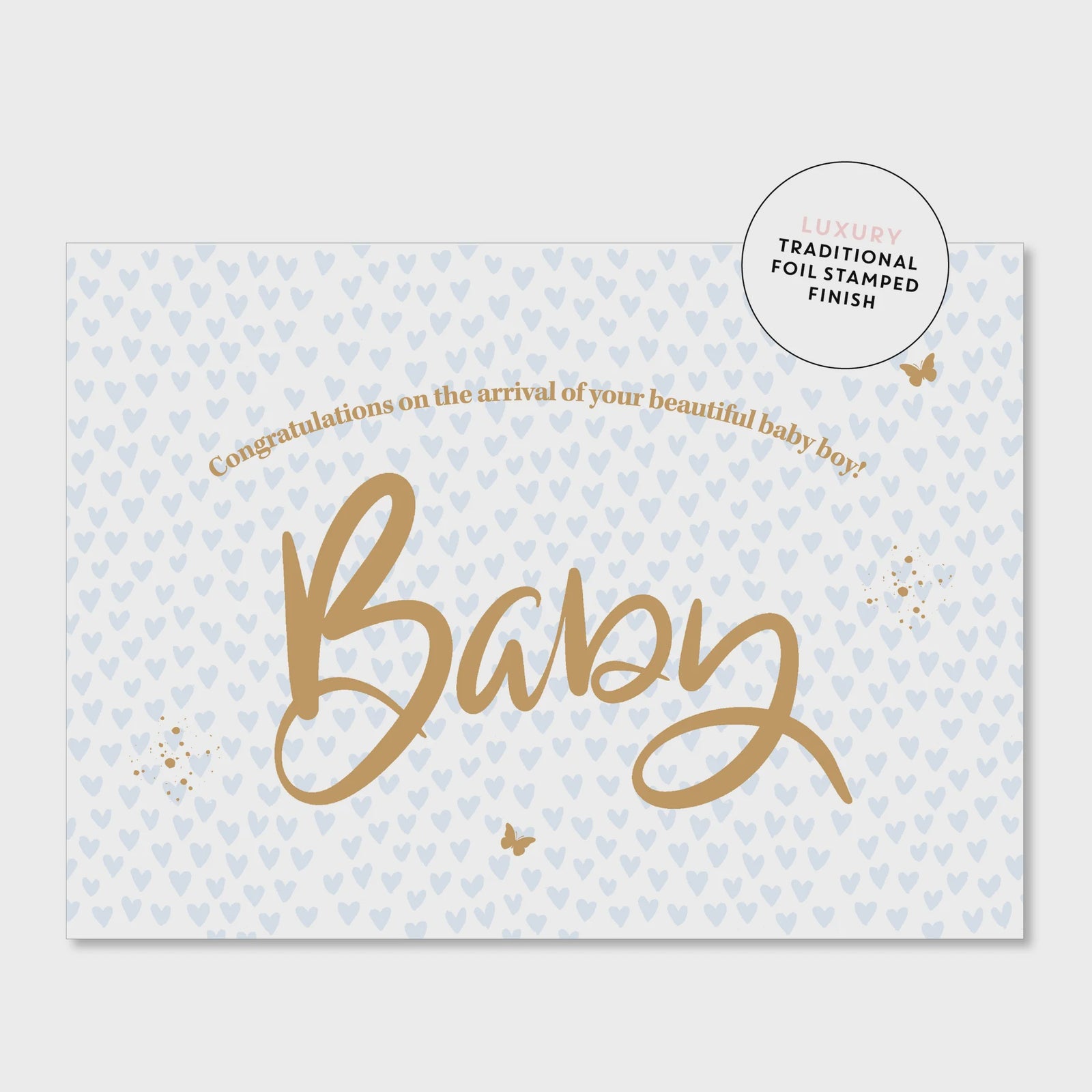 Greeting Card - Baby Hearts - Blue