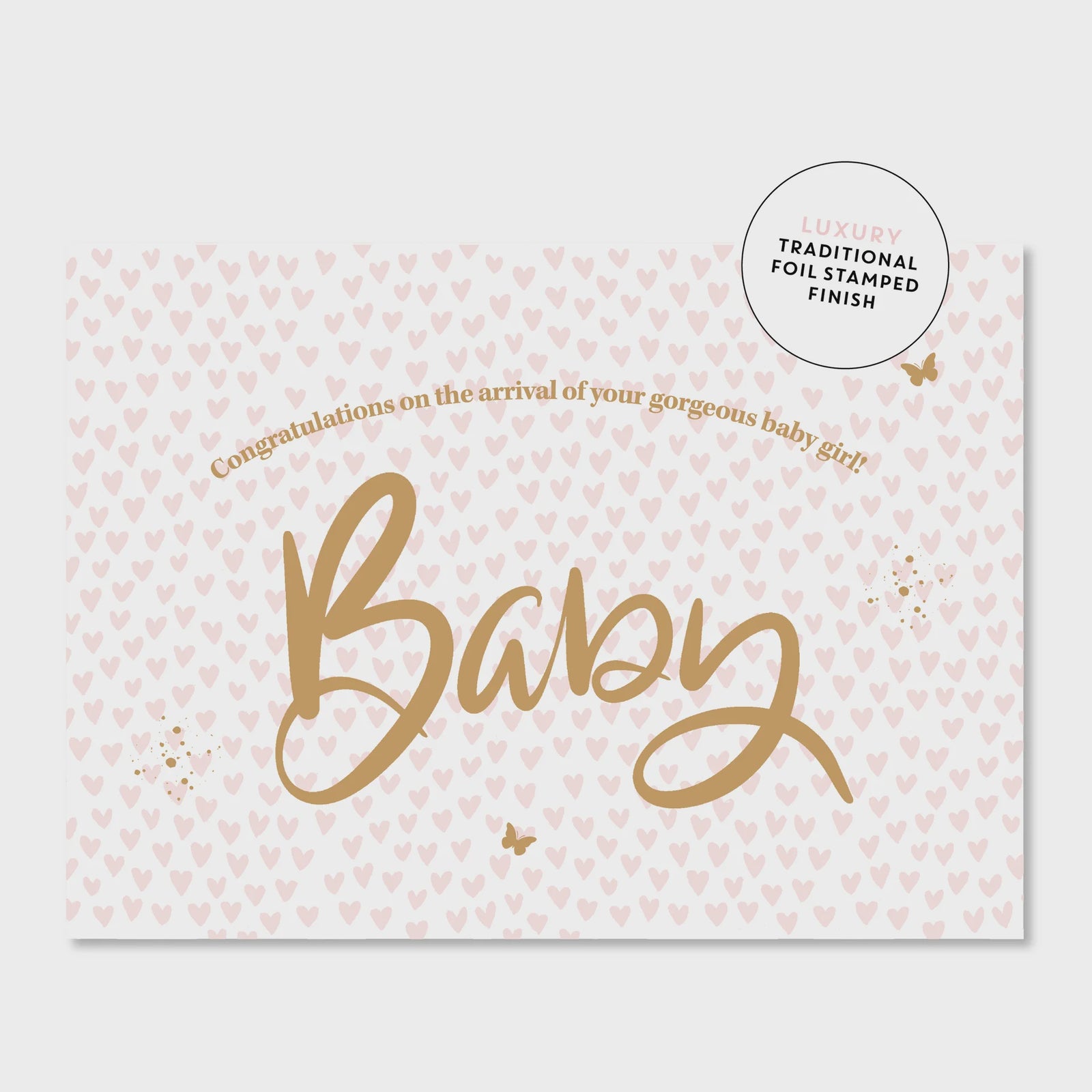 Greeting Card - Baby Hearts - Pink