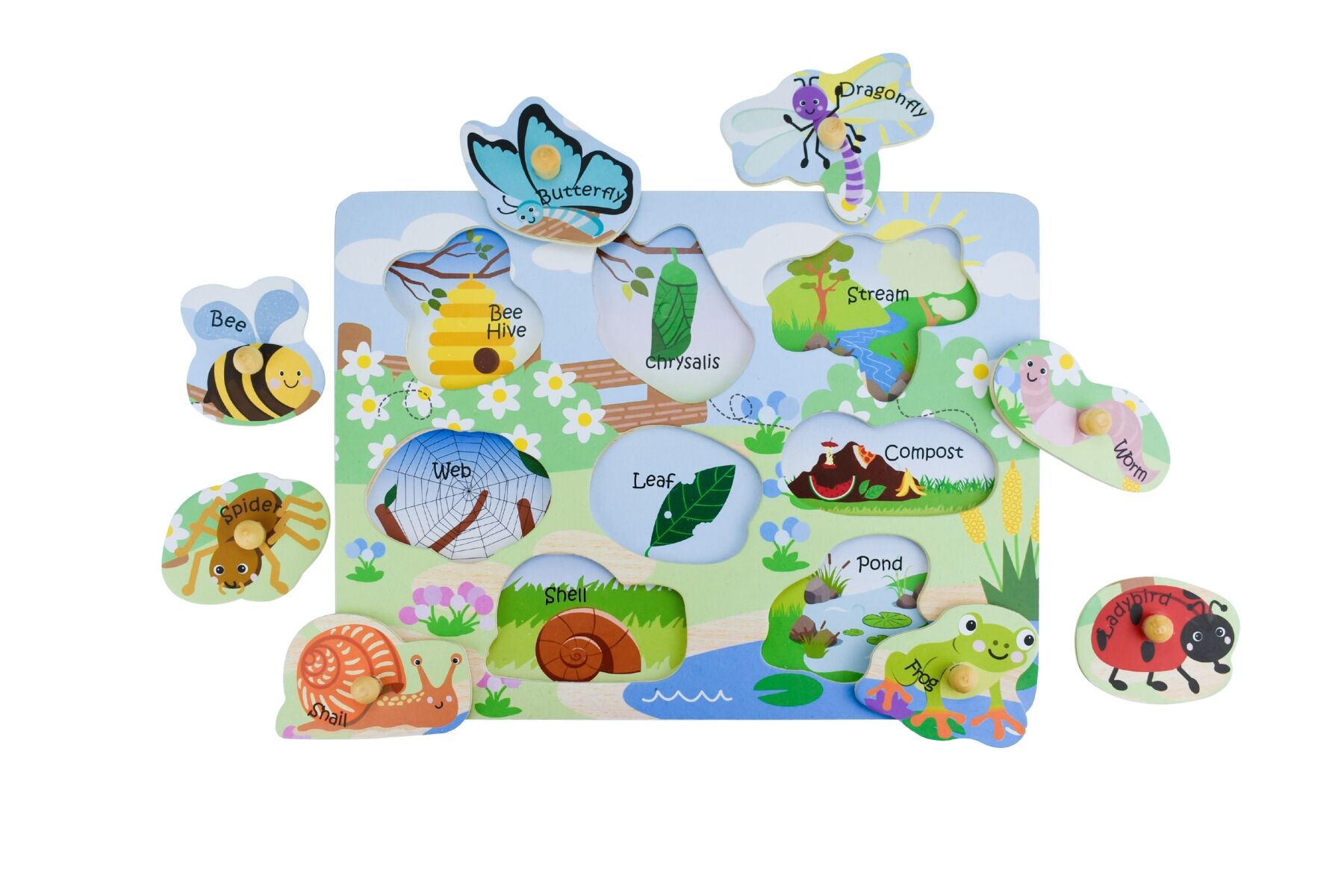 2 IN 1 INSECTS AND THEIR HOMES PEG PUZZLE