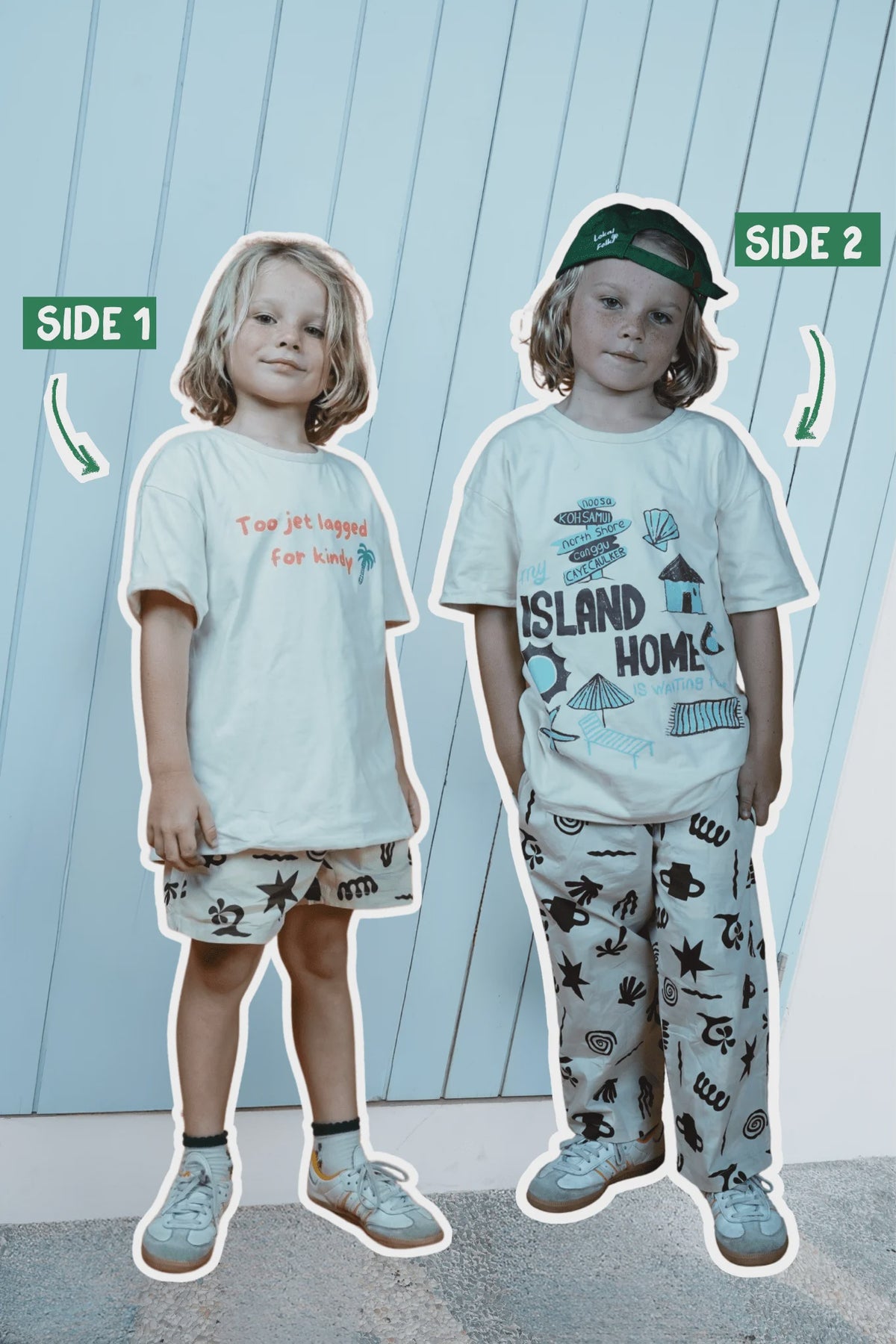 Traveller Tee White/Sugar Reversible (Two tees in one)