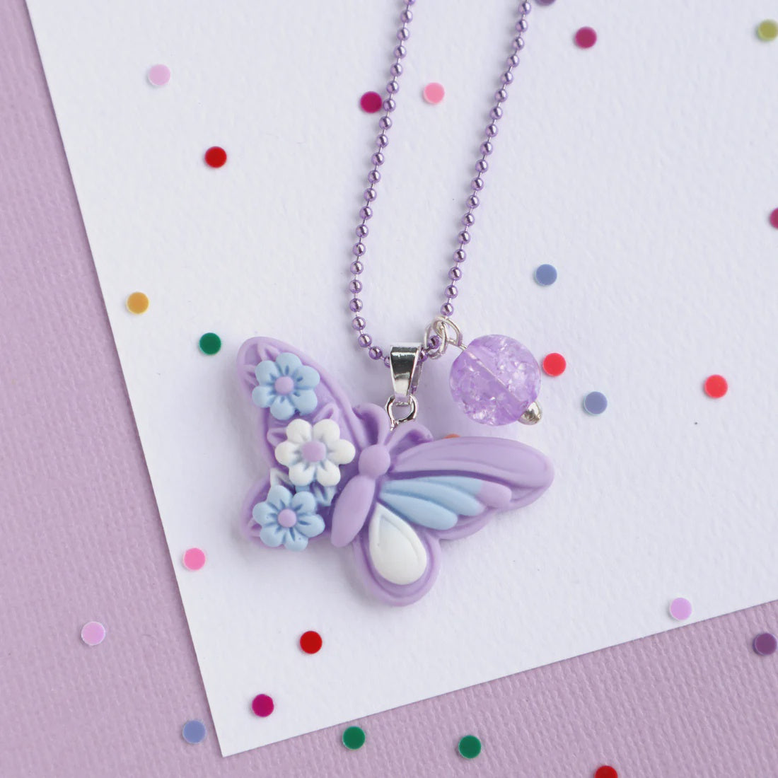 Lavender  Butterfly Necklace
