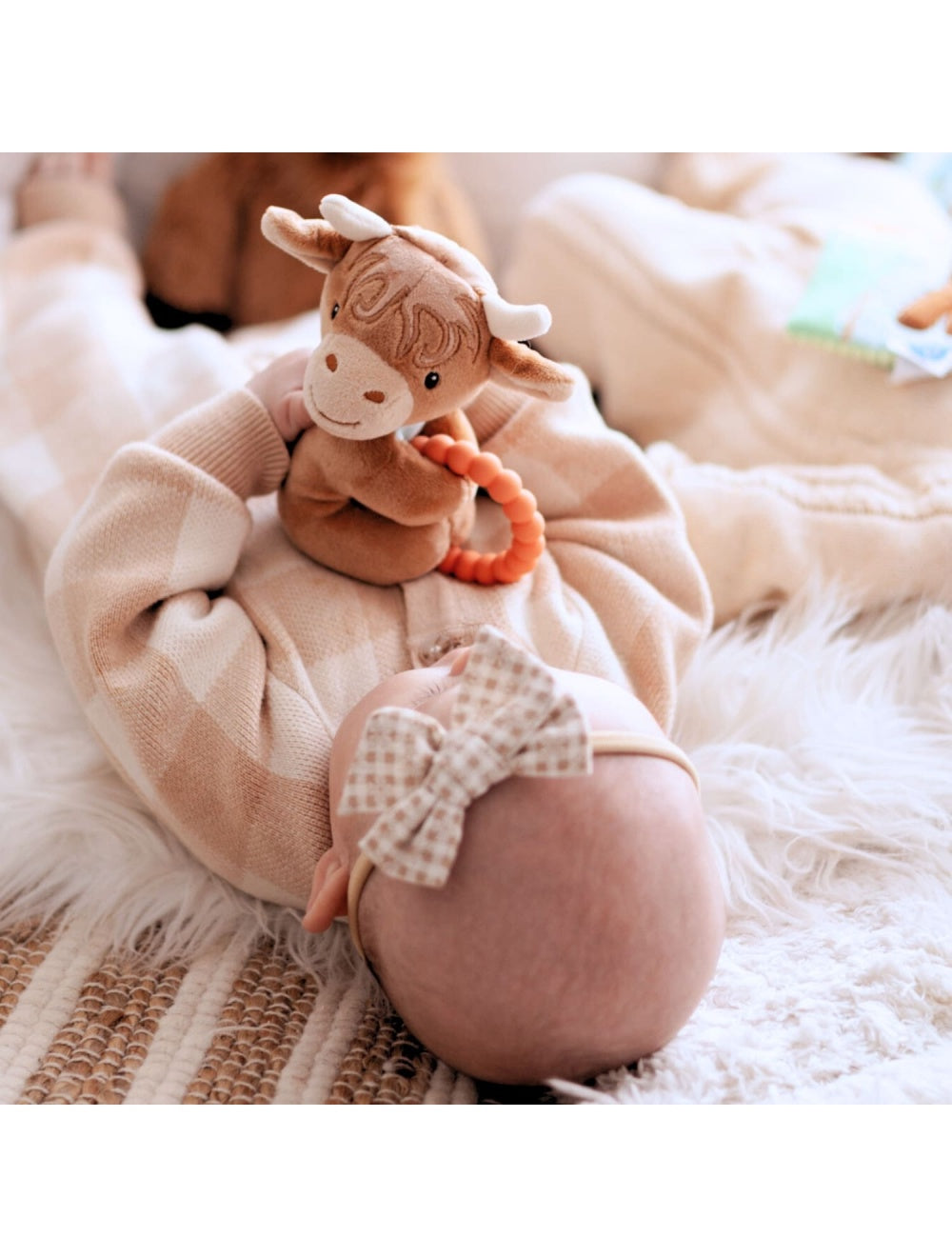 Mary Meyer Hetty Highland Cow Teether Rattle