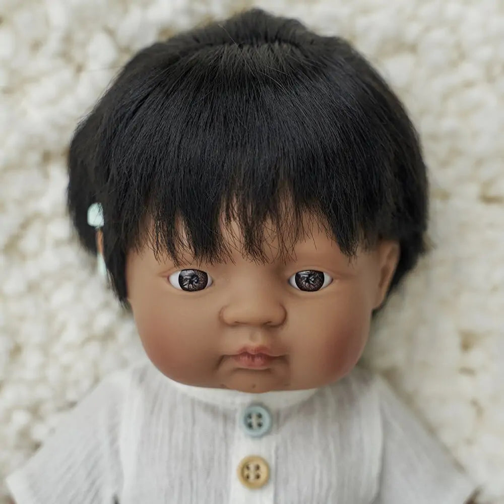 Miniland - Baby Doll Hispanic Boy with Hearing Implant 38cm - No Clothes