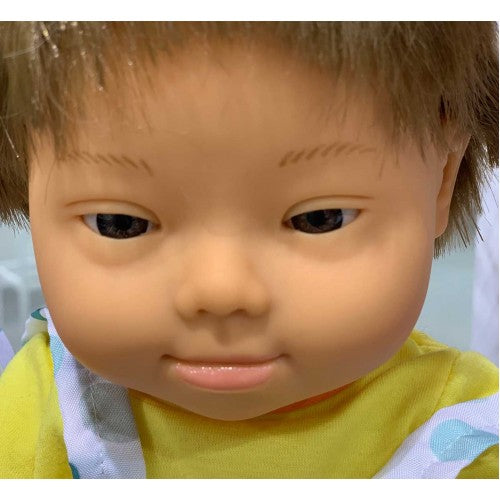 Miniland - Caucasian Boy Doll with Down Syndrome - 38 cm - Underwear