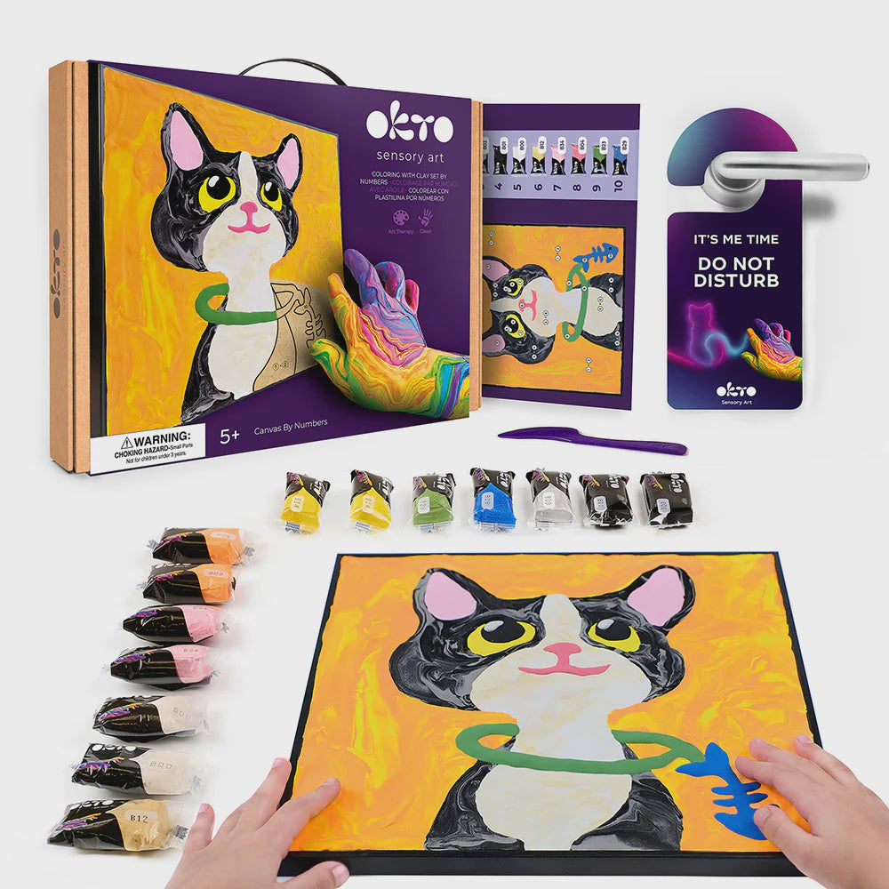 Cat Coloring with Clay Set by Numbers 29x29cm