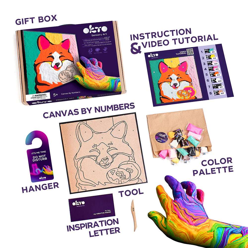 Fox Coloring with Clay Set 29cm x 29cm