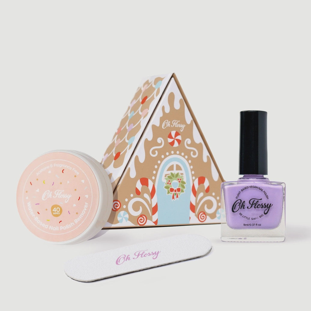 Oh Flossy | Christmas Gingerbread House Mini Mani Set