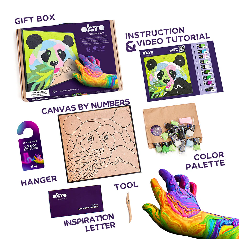 Paint by Numbers with Clay: Panda - 29cm x 29cm