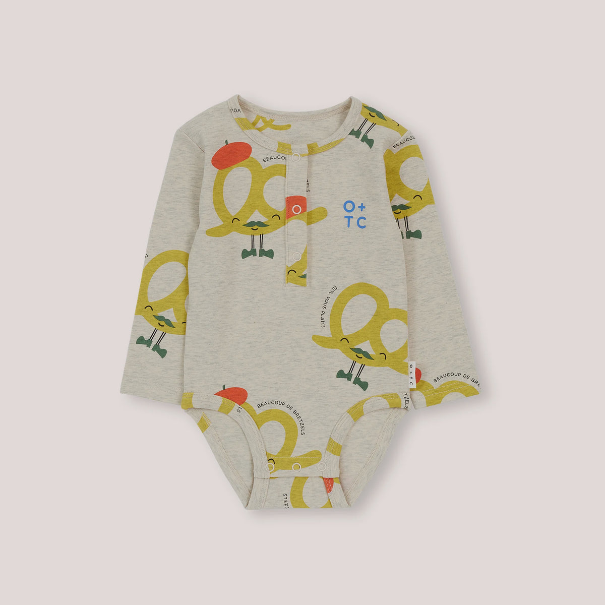 Monsieur Pretzel LS Bodysuit - Ecru