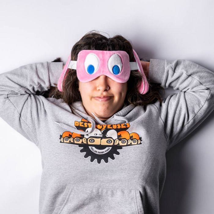 PAC-MAN PINK GHOST TRAVEL PILLOW &amp; EYE MASK SET