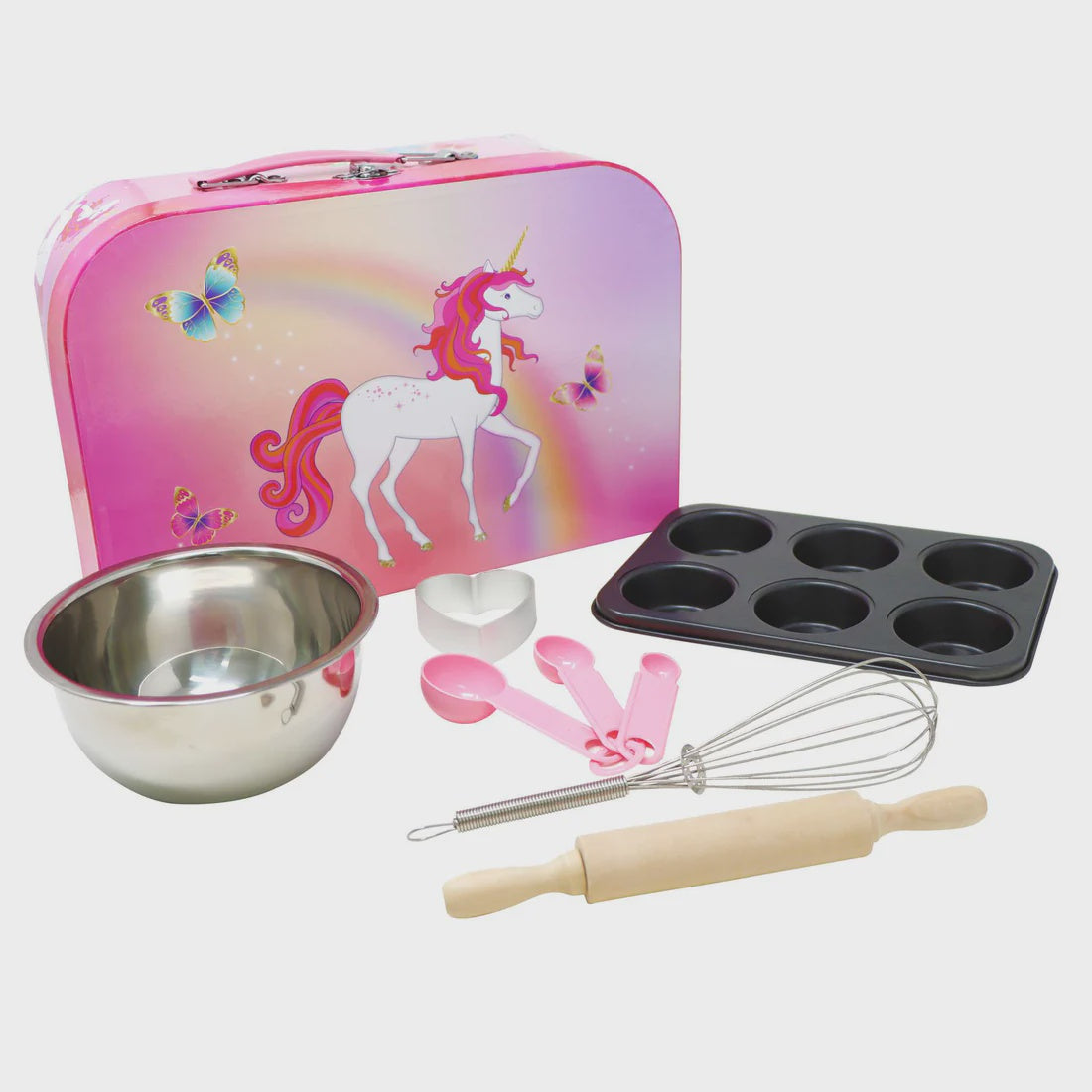 Unicorn Butterfly 6 piece Kids Baking Set & Carry Case