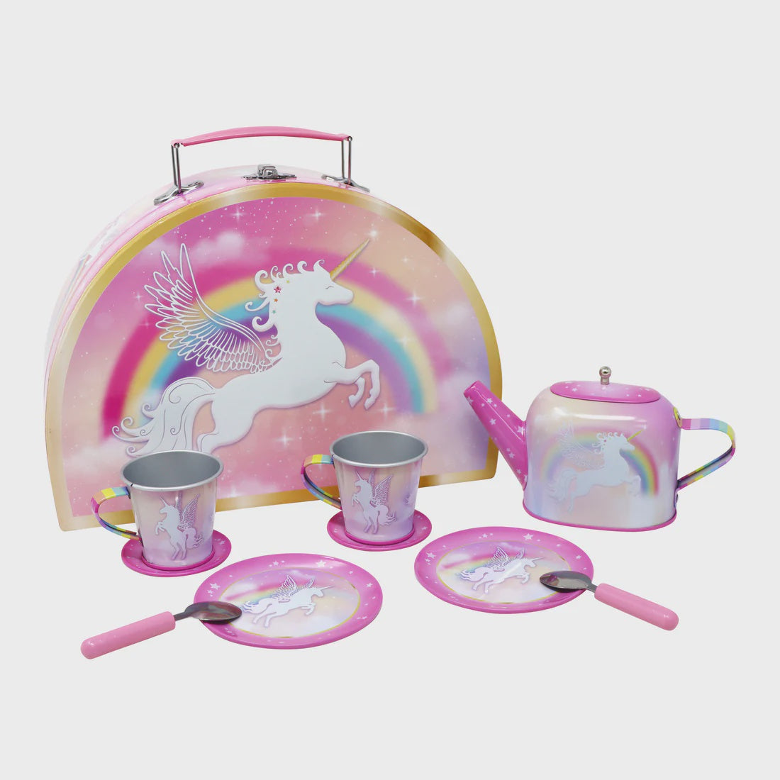 Unicorn Dreamer 9 Piece Tin Tea Set in Carry Case