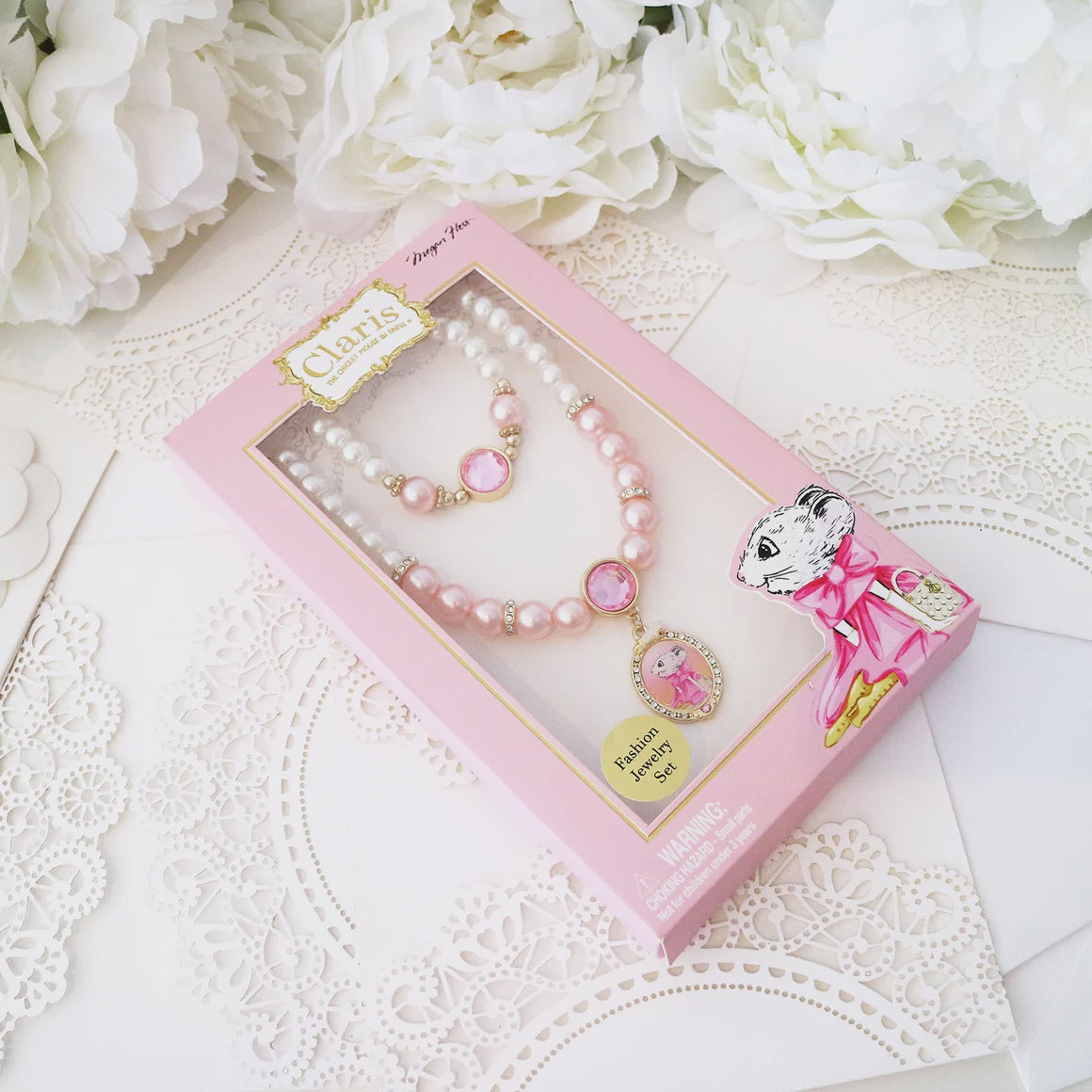 Claris The Chicest Mouse in Paris Magnificent Mess Necklace & Bracelet Set
