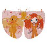 Butterfly wings with Emma Memma cartoon print on one wing and a carton been on the other wing