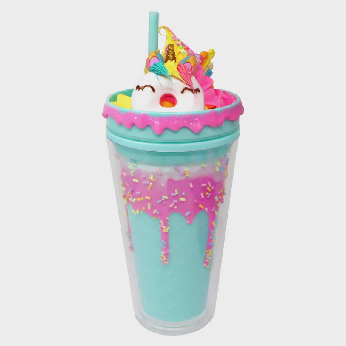 Unicorn Donut Drinking Cup Blue