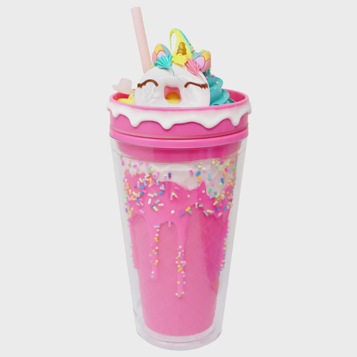 Unicorn Donut Drinking Cup Pink