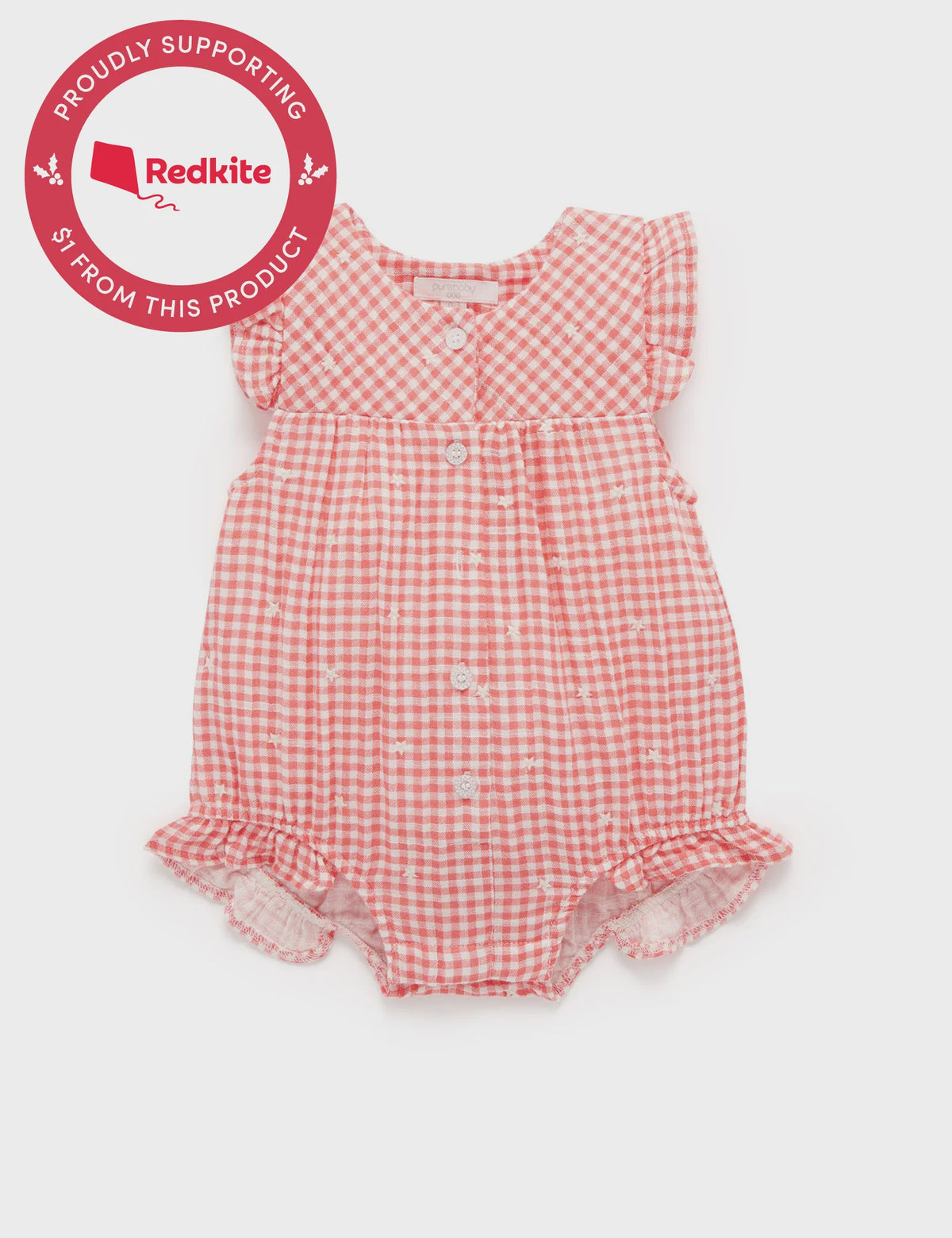 Festive Bodysuit - Gingham Star Broderie