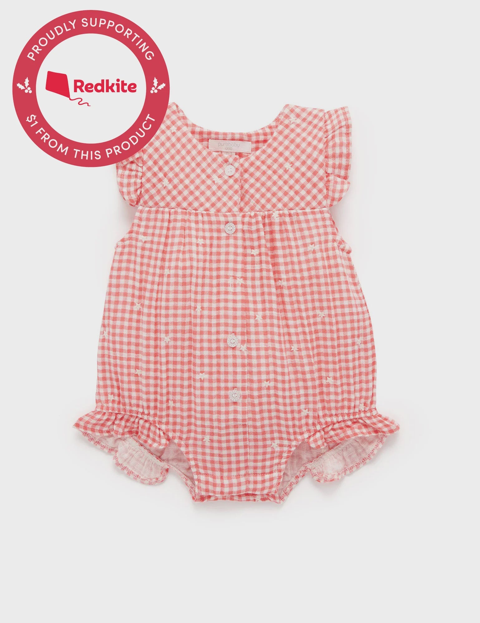 Festive Bodysuit - Gingham Star Broderie