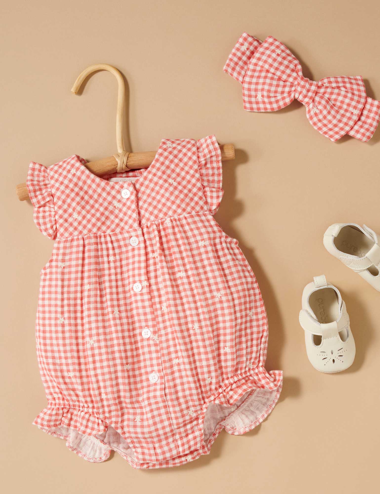 Festive Bodysuit - Gingham Star Broderie