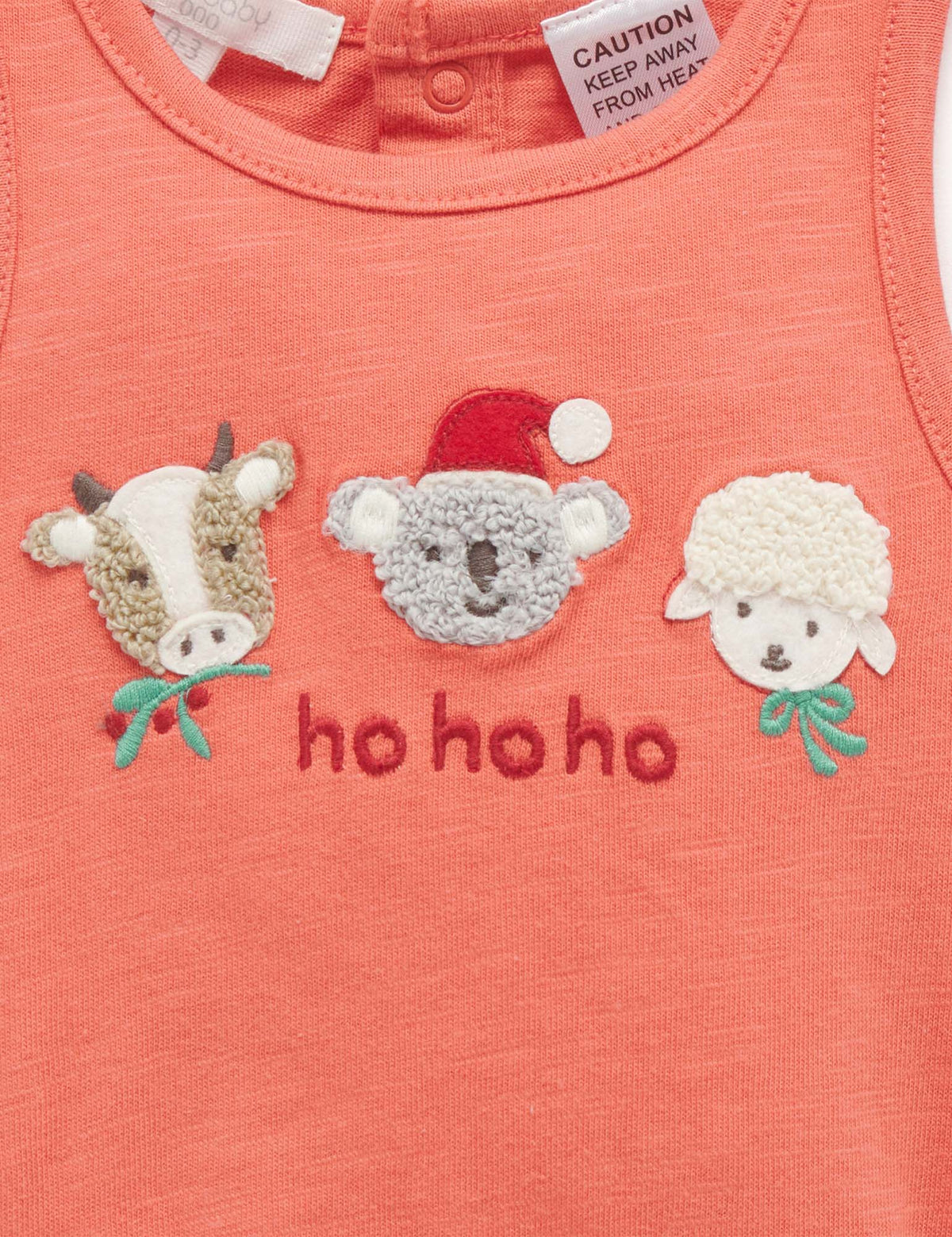 Koala Santa Bodysuit - Vintage Red