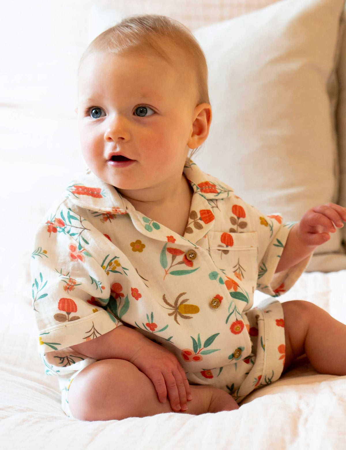 Short Crinkle PJ Set - Outback Floral Crinkle