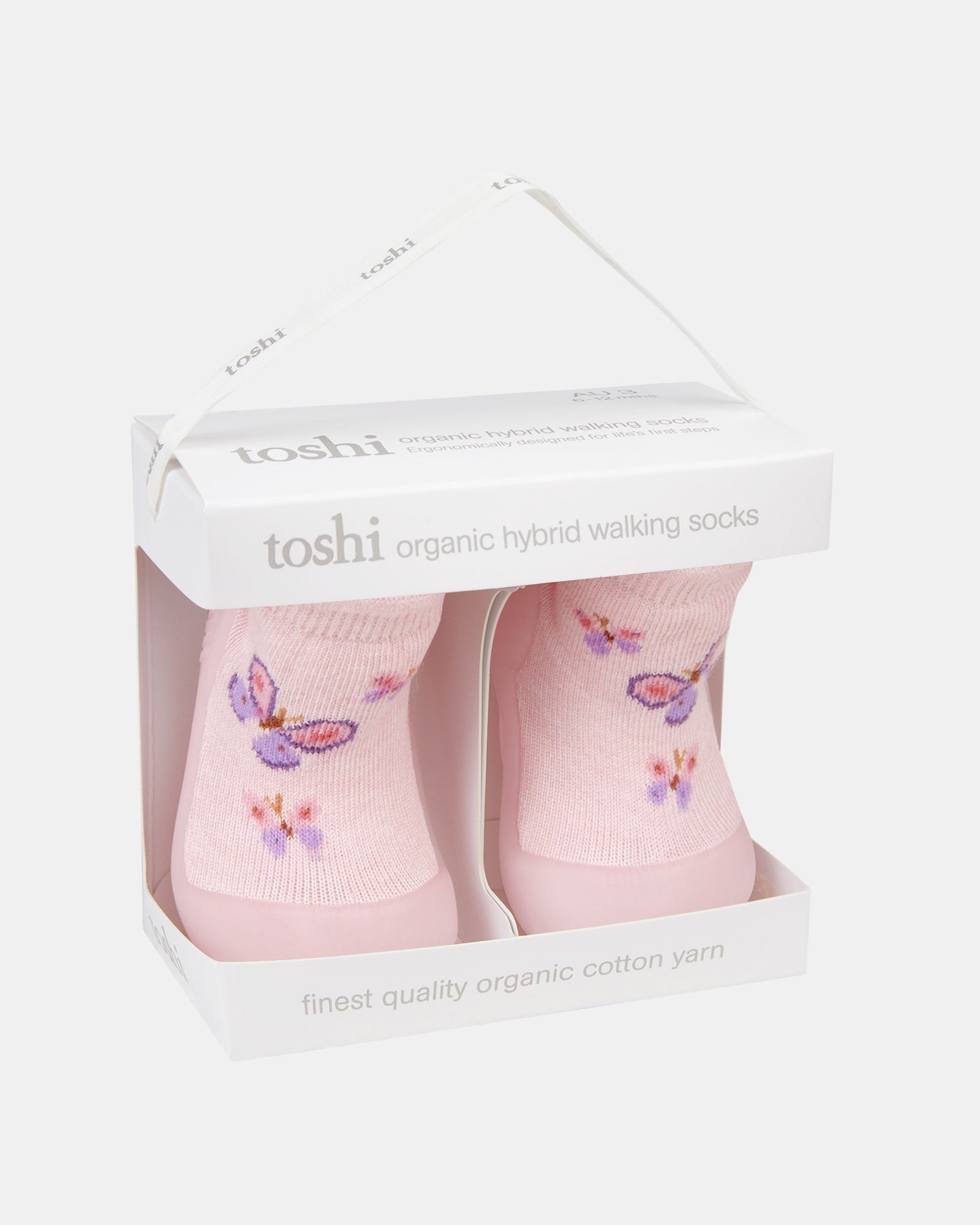 toshi | Organic Hybrid Walking Socks Jacquard/Butterfly Bliss