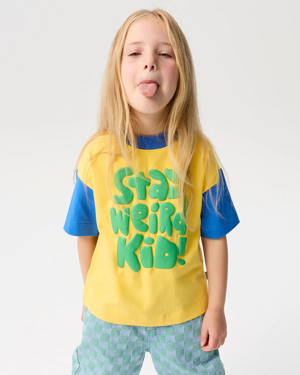 Stay Weird Kid Rascal Splicy Tee - Yellow