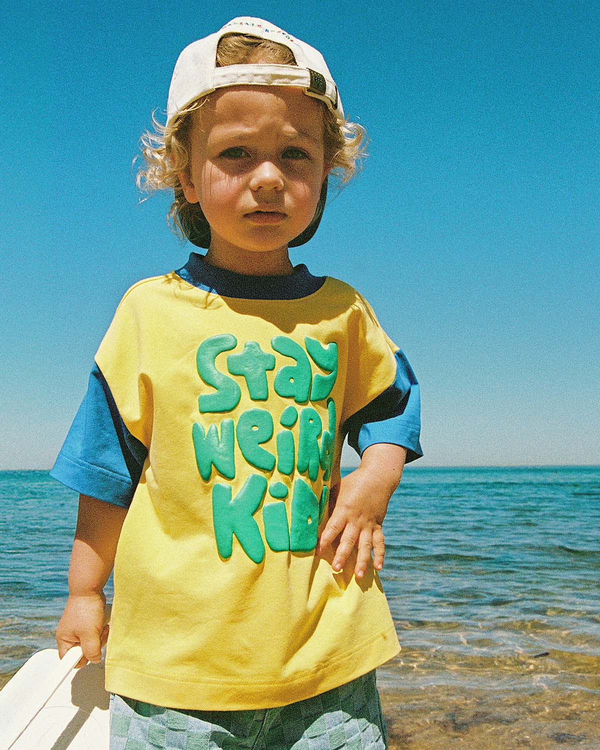 Stay Weird Kid Rascal Splicy Tee - Yellow