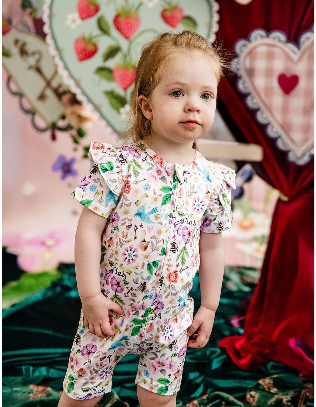 Precious Shorty Frill Coverall - Egret