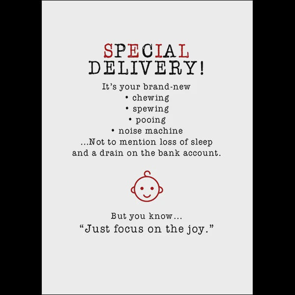 Defamations | Special Delivery! Your Brand New Baby (&quot;Focus On The Joy&quot;) - Congrats Card