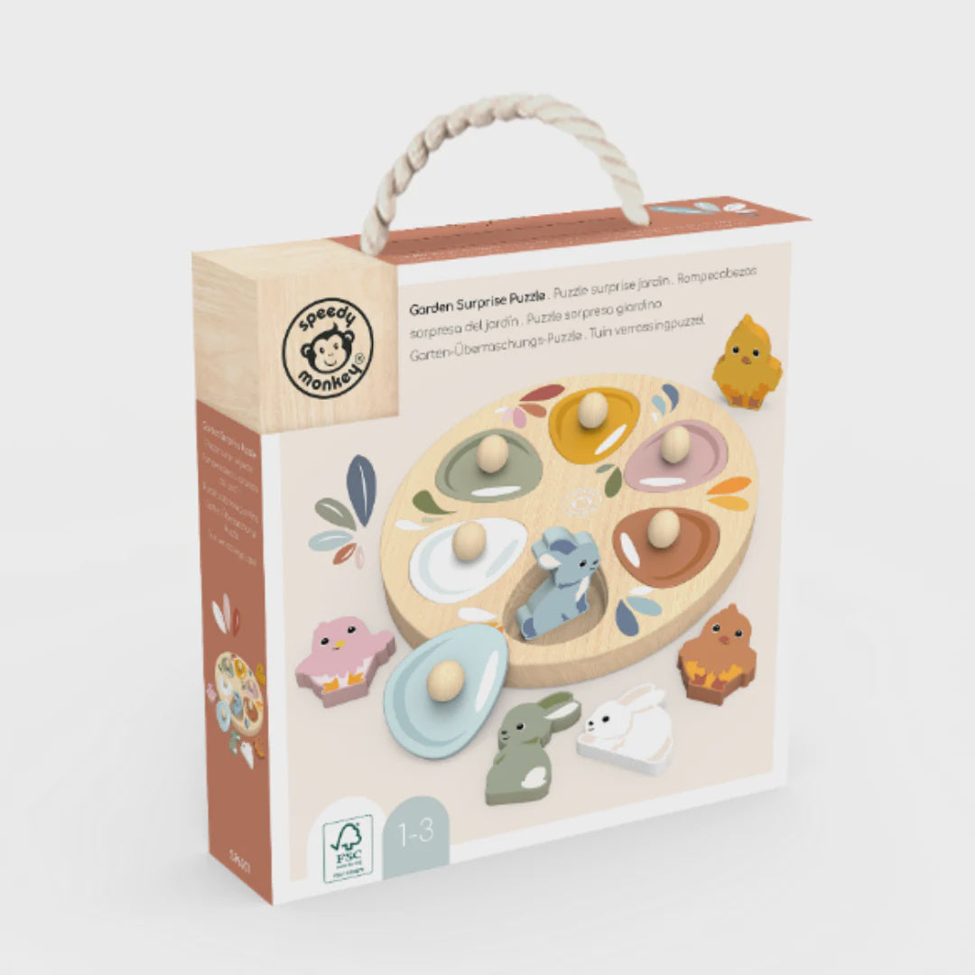 Speedy Monkey | Garden Surprise Puzzle - Chicks & Bunnies