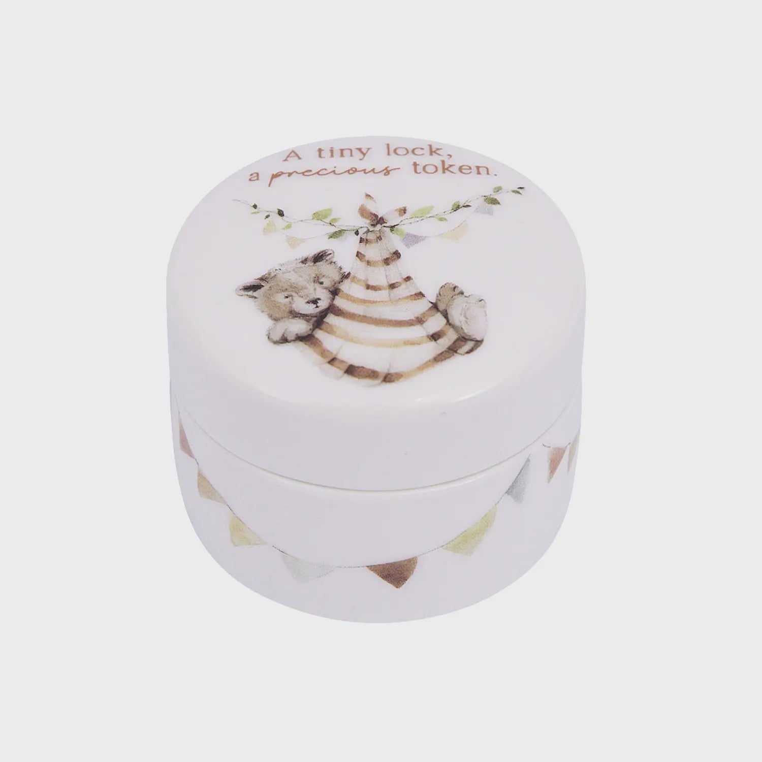 Tiny Wonders First Curl Ceramic Keepsake Box