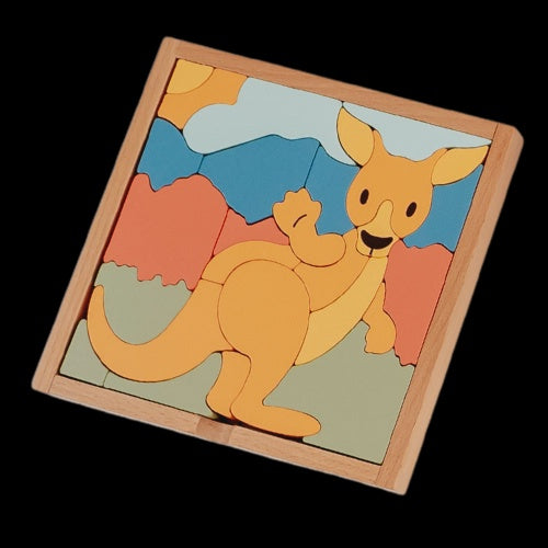 Stellavan & Papa - 3-in-1 Small Block Puzzle, Kangaroo