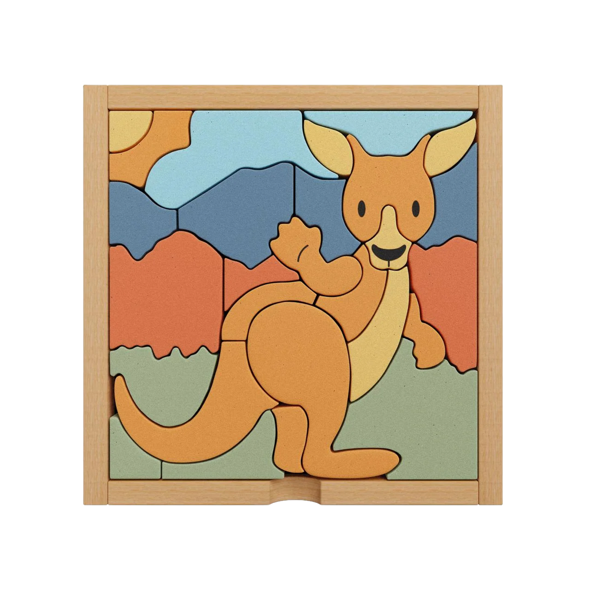 Stellavan &amp; Papa - 3-in-1 Small Block Puzzle, Kangaroo
