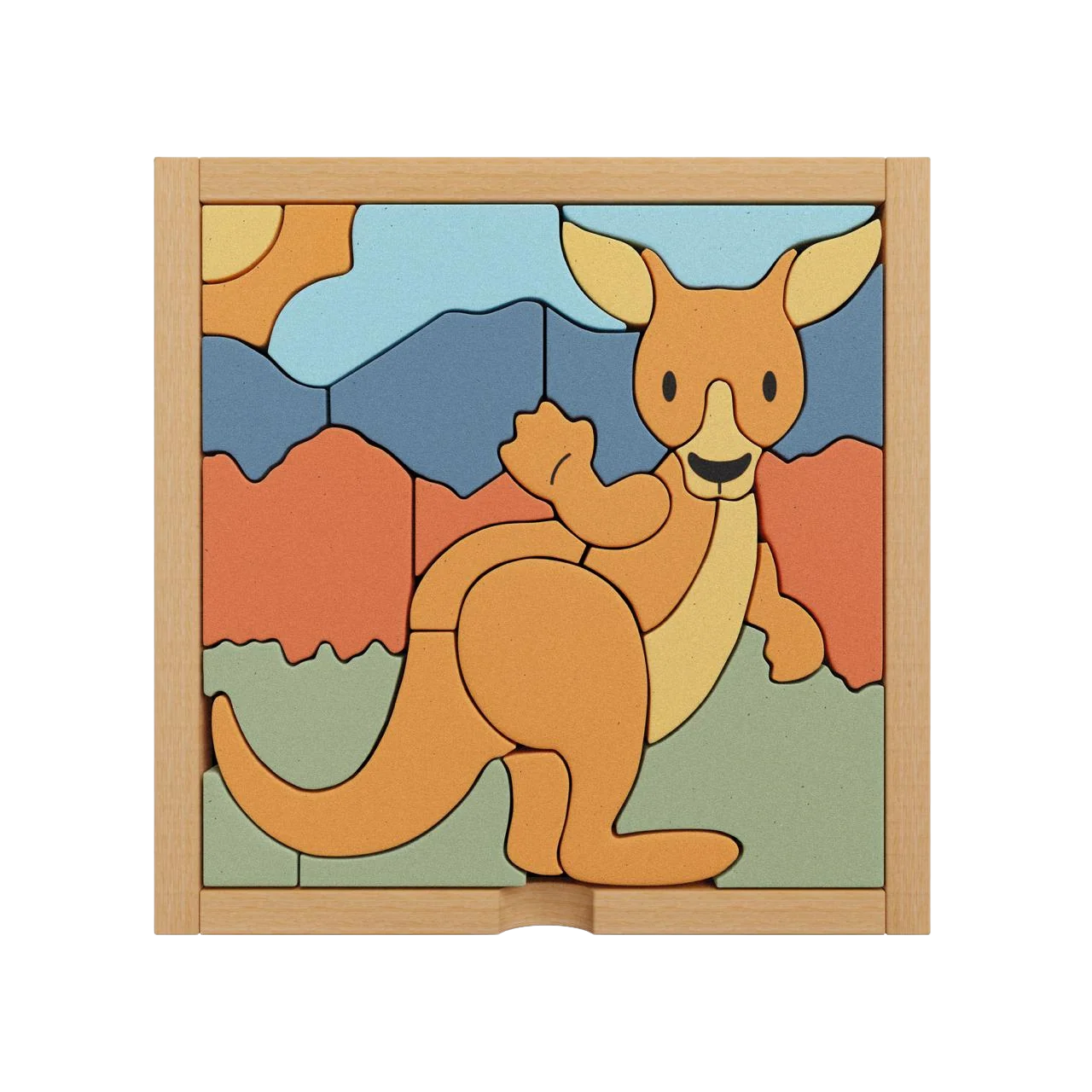 Stellavan & Papa - 3-in-1 Small Block Puzzle, Kangaroo