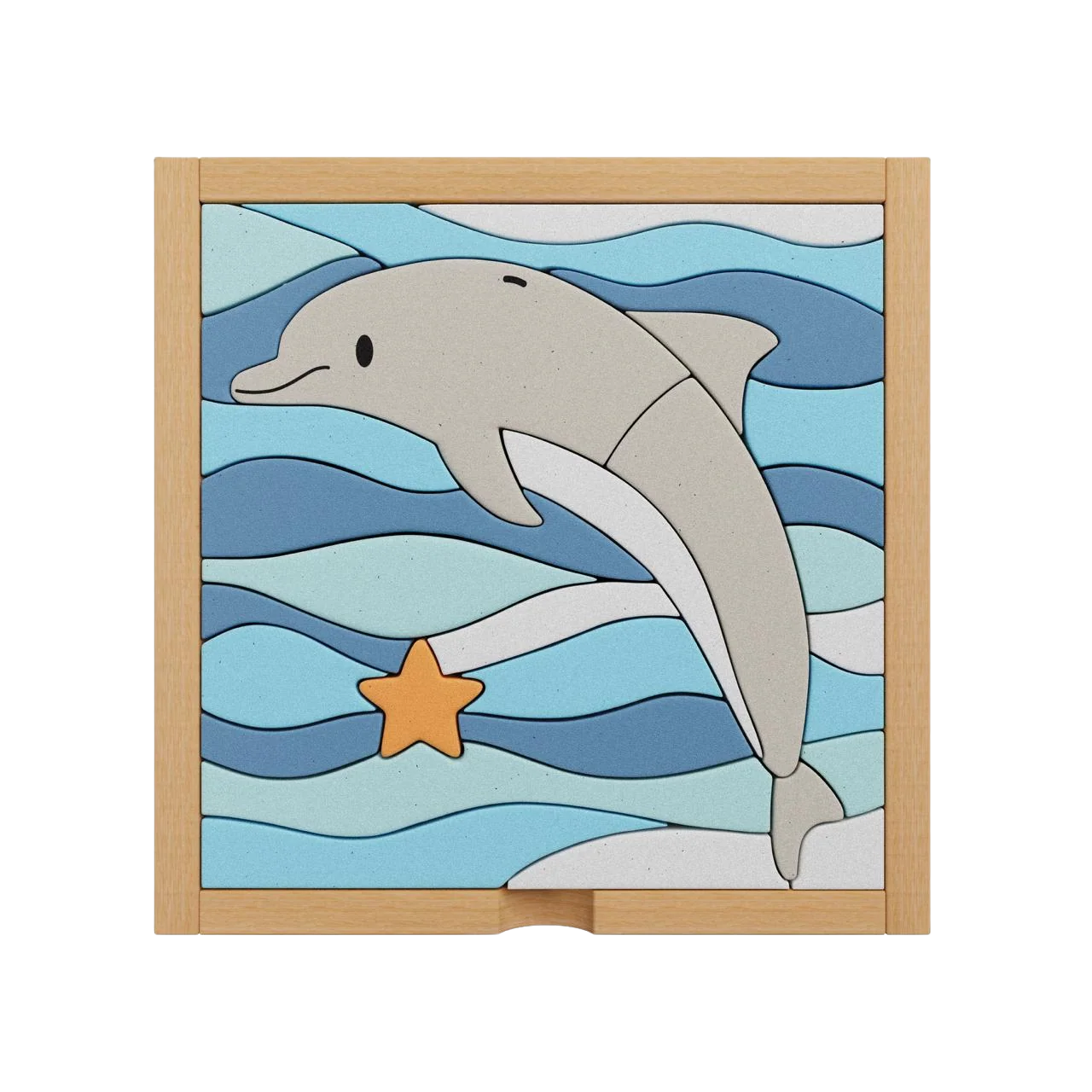 Stellavan & Papa - 3-in-1 Small Block Puzzle, Dolphin