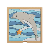Stellavan & Papa - 3-in-1 Small Block Puzzle, Dolphin